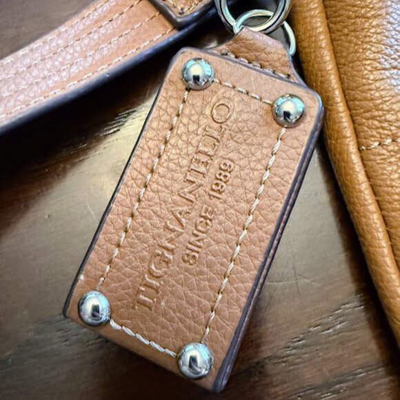 Tiganaello Pebble Leather bag with adjustable strap shoulder or crossbody Cognac - Picture 7 of 16